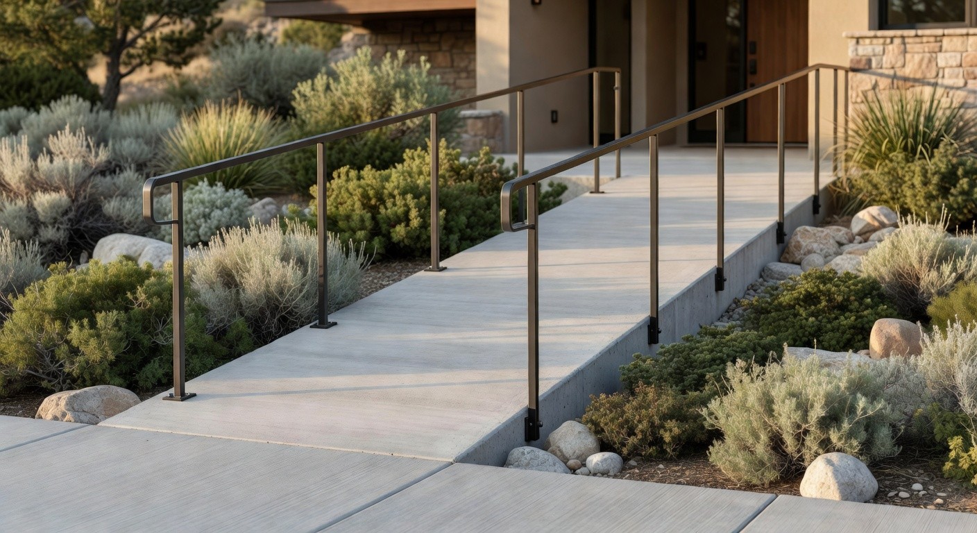 Concrete access ramp with practical slope and clean finish